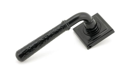 From The Anvil 45650 Black Hammered Newbury Lever on Rose Set (Square)