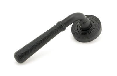 From The Anvil 45653 Matt Black Hammered Newbury Lever on Rose Set (Beehive)