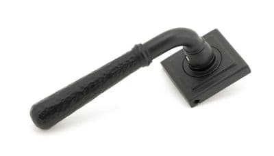 From The Anvil 45654 Matt Black Hammered Newbury Lever on Rose Set (Square)