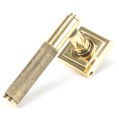 From The Anvil 45662 Aged Brass Brompton Lever on Rose Set (Square)