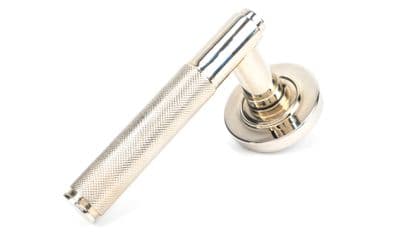 From The Anvil 45667 Polished Nickel Brompton Lever on Rose Set (Plain)