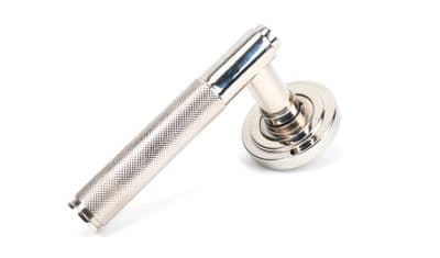 From The Anvil 45668 Polished Nickel Brompton Lever on Rose Set (Art Deco)