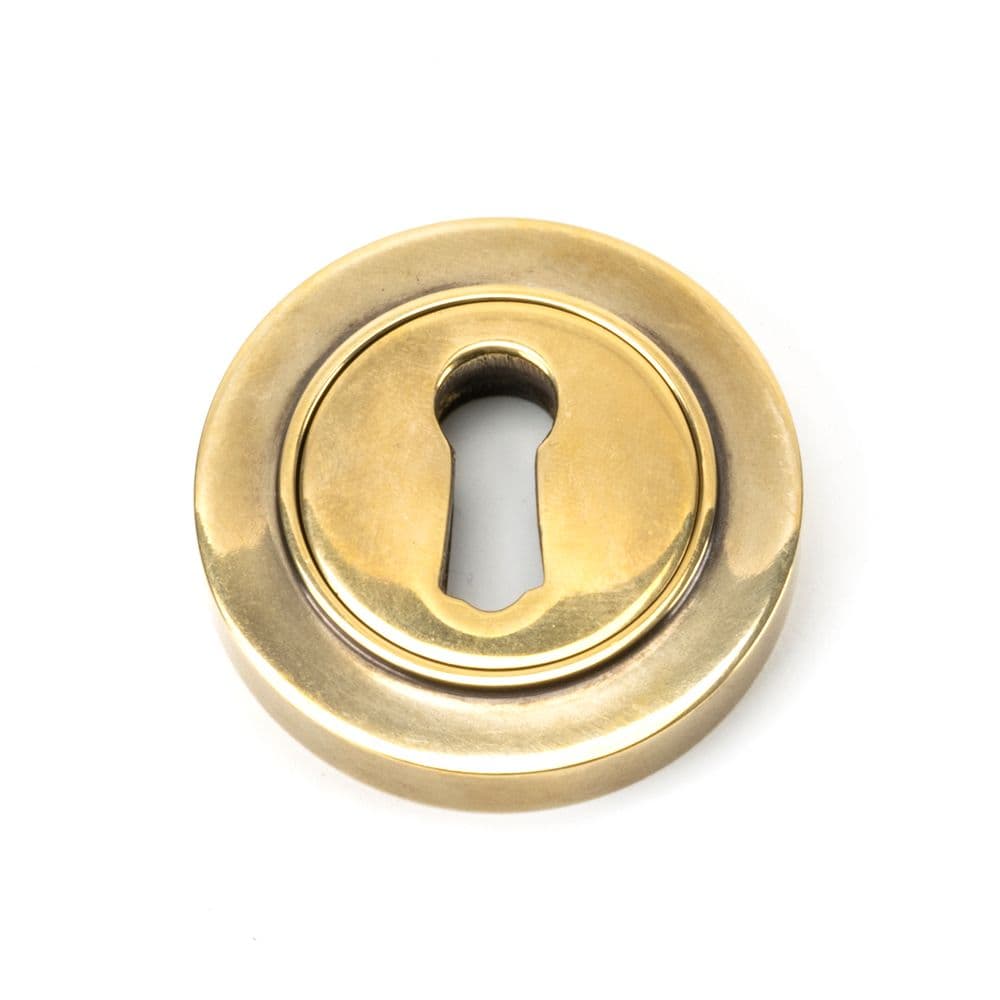 From The Anvil 45683 Aged Brass Round Escutcheon Plain