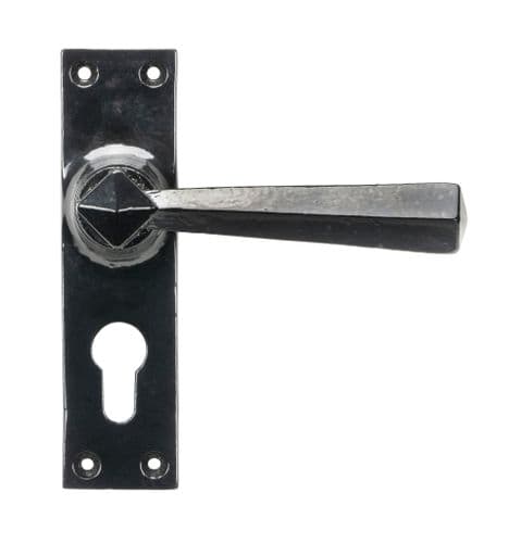 From The Anvil 45759 Black Straight Lever Euro Lock Set