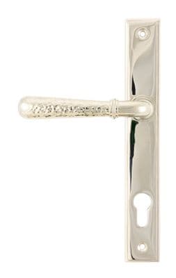 From The Anvil 45771 Polished Nickel Hammered Newbury Slimline Espag. Lock Set
