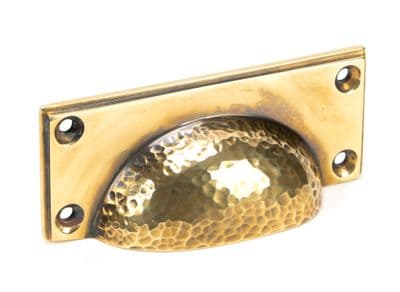 From The Anvil 46036 Aged Brass Hammered Art Deco Drawer Pull