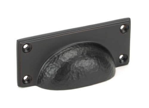 From The Anvil 46039 Aged Bronze Hammered Art Deco Drawer Pull