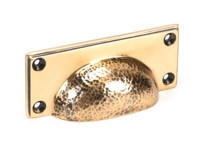 From The Anvil 46040 Polished Bronze Hammered Art Deco Drawer Pull