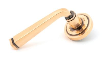 From The Anvil 46094 Polished Bronze Avon Round Lever on Rose Set (Art Deco)