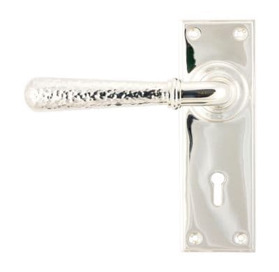 From The Anvil 46217 Polished Nickel Hammered Newbury Lever Lock Set