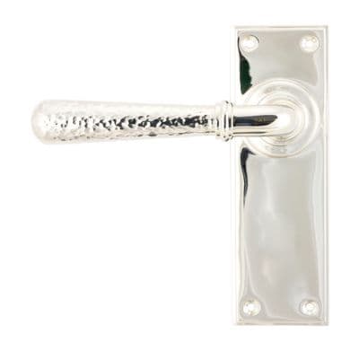 From The Anvil 46218 Polished Nickel Hammered Newbury Lever Latch Set