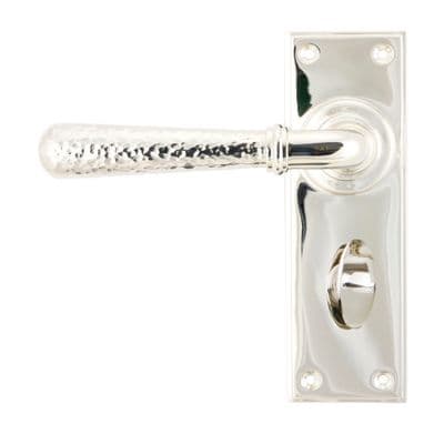 From The Anvil 46219 Polished Nickel Hammered Newbury Lever Bathroom Set