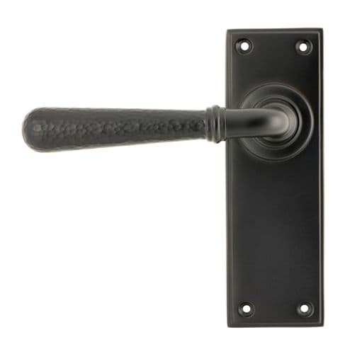 From The Anvil 46222 Aged Bronze Hammered Newbury Lever Latch Set
