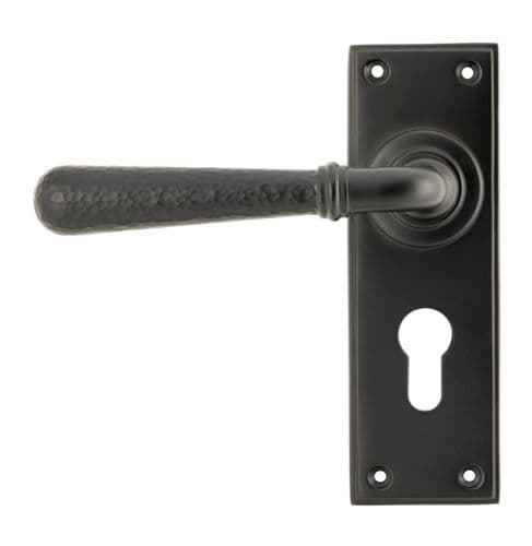From The Anvil 46224 Aged Bronze Hammered Newbury Lever Euro Set
