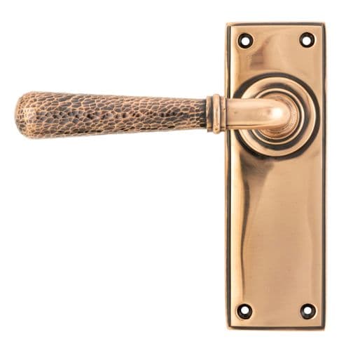 From The Anvil 46226 Polished Bronze Hammered Newbury Lever Latch Set