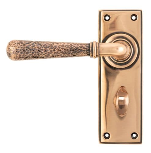 From The Anvil 46227 Polished Bronze Hammered Newbury Lever Bathroom Set