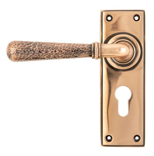 From The Anvil 46228 Polished Bronze Hammered Newbury Lever Euro Set
