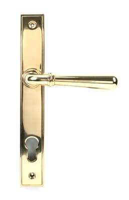 From The Anvil 46529 Polished Brass Newbury Slimline Lever Espag. Lock Set