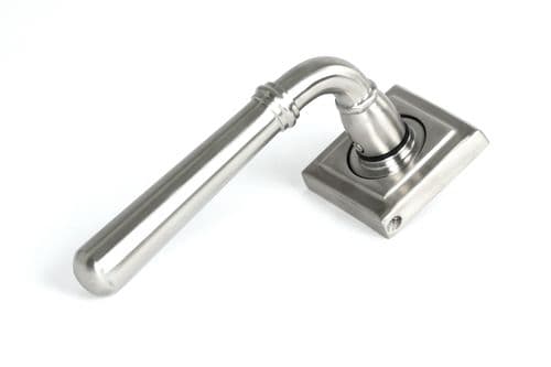 From The Anvil 46539 Satin Marine SS (316) Newbury Lever on Rose Set (Square) - Unsprung