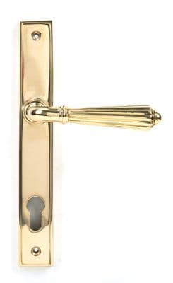From The Anvil 46547 Polished Brass Hinton Slimline Lever Espag. Lock Set