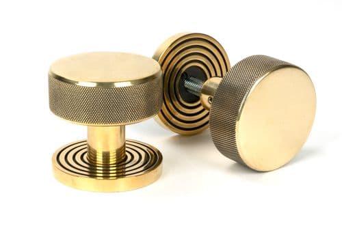 From The Anvil 46776 Aged Brass Brompton Mortice/Rim Knob Set (Beehive)
