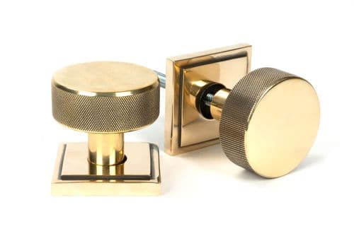 From The Anvil 46777 Aged Brass Brompton Mortice/Rim Knob Set (Square)