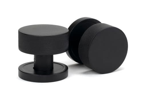 From The Anvil 46798 Matt Black Brompton Mortice/Rim Knob Set (Plain)