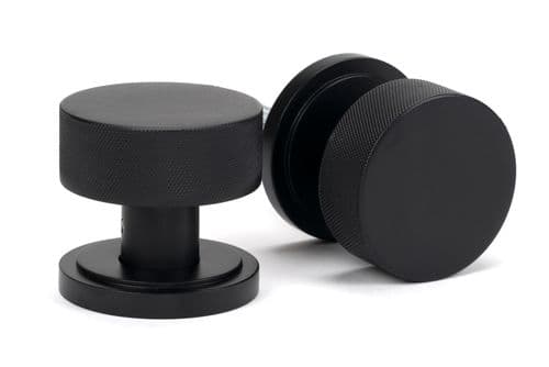 From The Anvil 46799 Matt Black Brompton Mortice/Rim Knob Set (Art Deco)