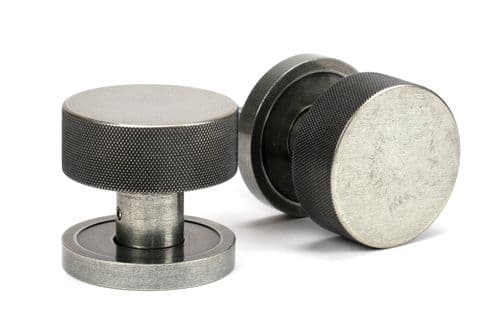 From The Anvil 46802 Pewter Brompton Mortice/Rim Knob Set (Plain)