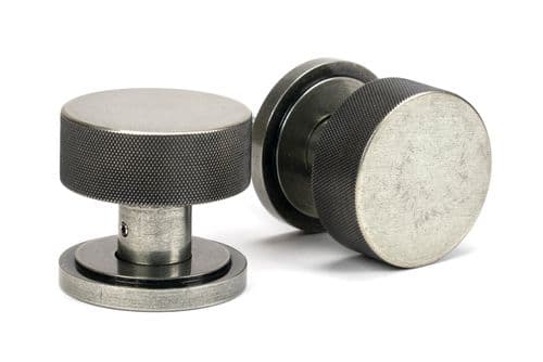 From The Anvil 46803 Pewter Brompton Mortice/Rim Knob Set (Art Deco)