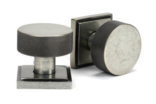 From The Anvil 46805 Pewter Brompton Mortice/Rim Knob Set (Square)