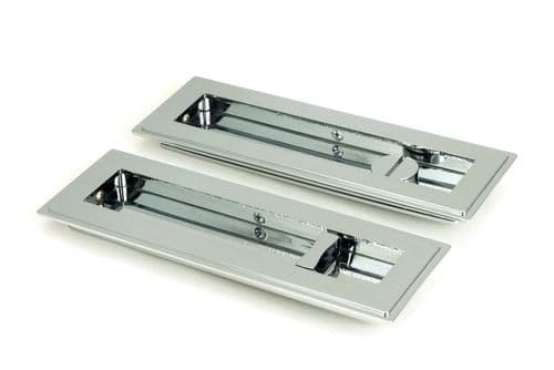 From The Anvil 47179 Polished Chrome 175mm Art Deco Rectangular Pull - Privacy Set