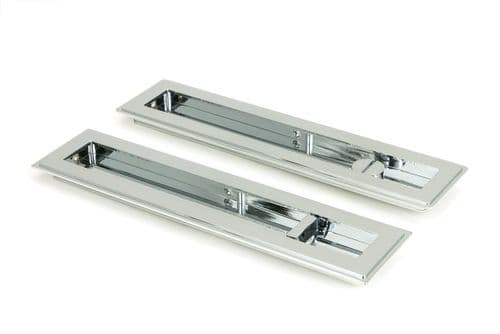 From The Anvil 47180 Polished Chrome 250mm Art Deco Rectangular Pull - Privacy Set