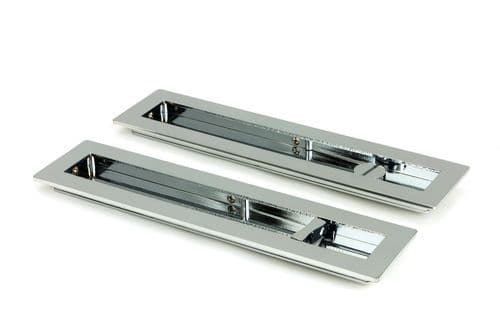 From The Anvil 47182 Polished Chrome 250mm Plain Rectangular Pull - Privacy Set
