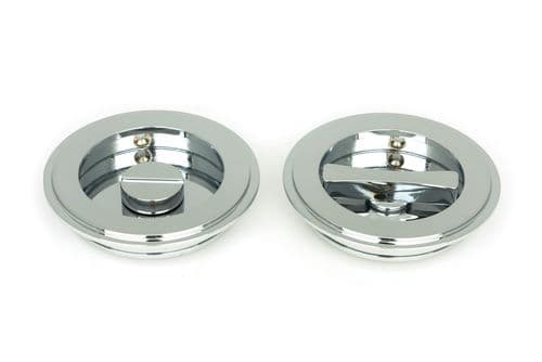 From The Anvil 47188 Polished Chrome 75mm Art Deco Round Pull - Privacy Set