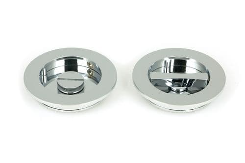 From The Anvil 47190 Polished Chrome 75mm Plain Round Pull - Privacy Set