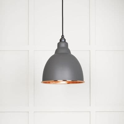 From The Anvil 49500BL Hammered Copper Brindley Pendant in Bluff