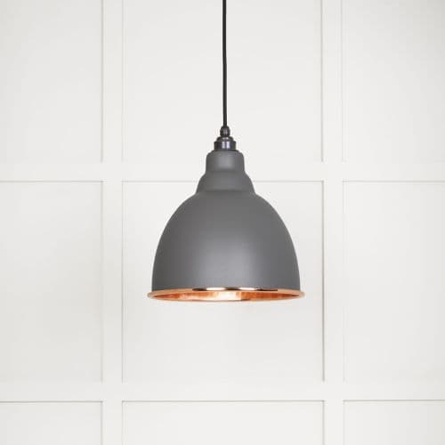 From The Anvil 49500BL Hammered Copper Brindley Pendant in Bluff