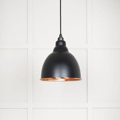 From The Anvil 49500EB Hammered Copper Brindley Pendant in Elan Black