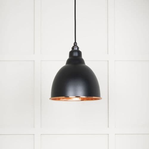 From The Anvil 49500EB Hammered Copper Brindley Pendant in Elan Black