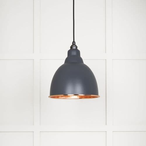 From The Anvil 49500SL Hammered Copper Brindley Pendant in Slate