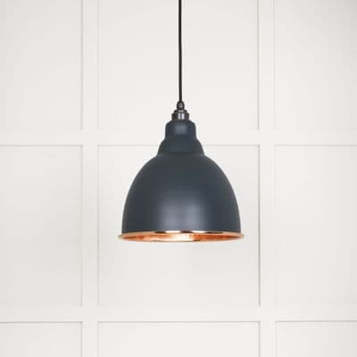 From The Anvil 49500SO Hammered Copper Brindley Pendant in Soot