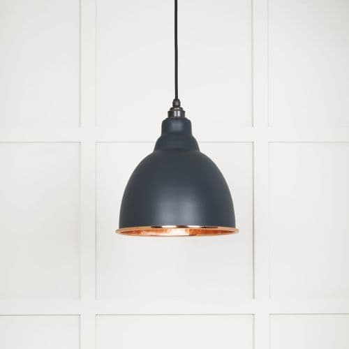 From The Anvil 49500SO Hammered Copper Brindley Pendant in Soot