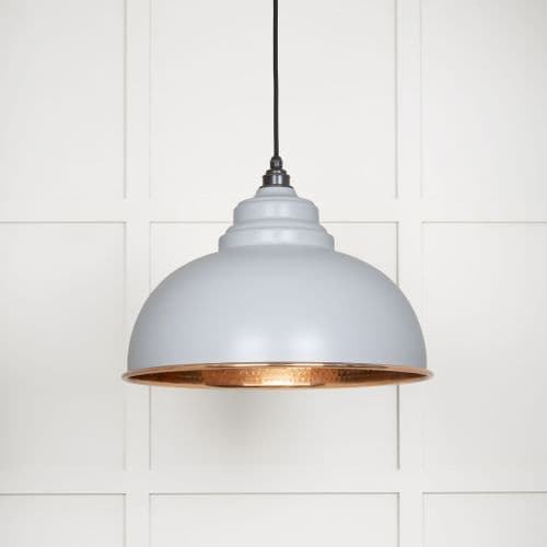 From The Anvil 49501BI Hammered Copper Harborne Pendant in Birch