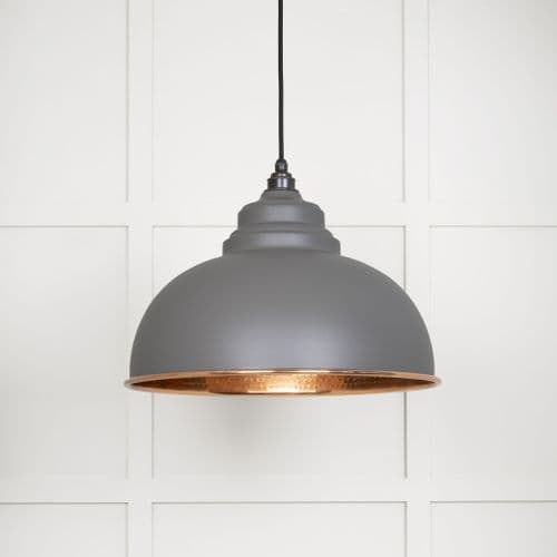 From The Anvil 49501BL Hammered Copper Harborne Pendant in Bluff