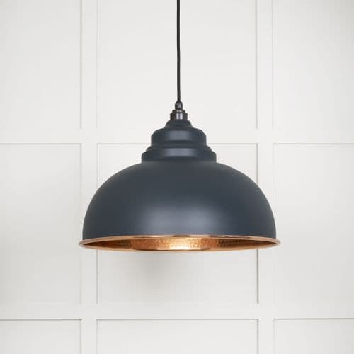 From The Anvil 49501SO Hammered Copper Harborne Pendant in Soot