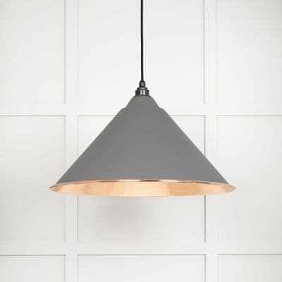 From The Anvil 49503BL Hammered Copper Hockley Pendant in Bluff