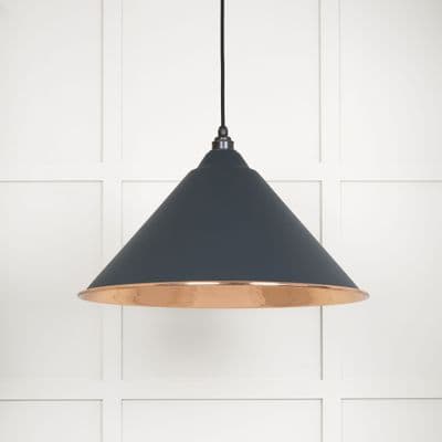 From The Anvil 49503SO Hammered Copper Hockley Pendant in Soot