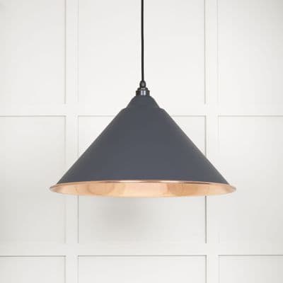From The Anvil 49503SSL Smooth Copper Hockley Pendant in Slate