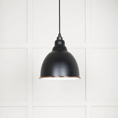 From The Anvil 49507EB White Gloss Brindley Pendant in Elan Black
